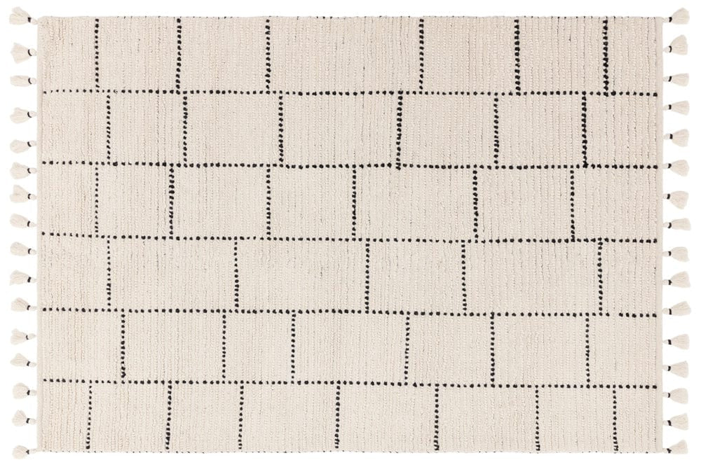 Nepal Rug Cream Black Tile